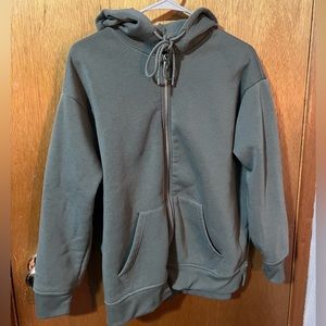 Green zip up hoodie like new